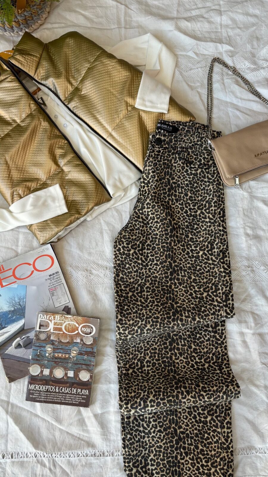 Pantalon animal print, wide leg "CHITA"